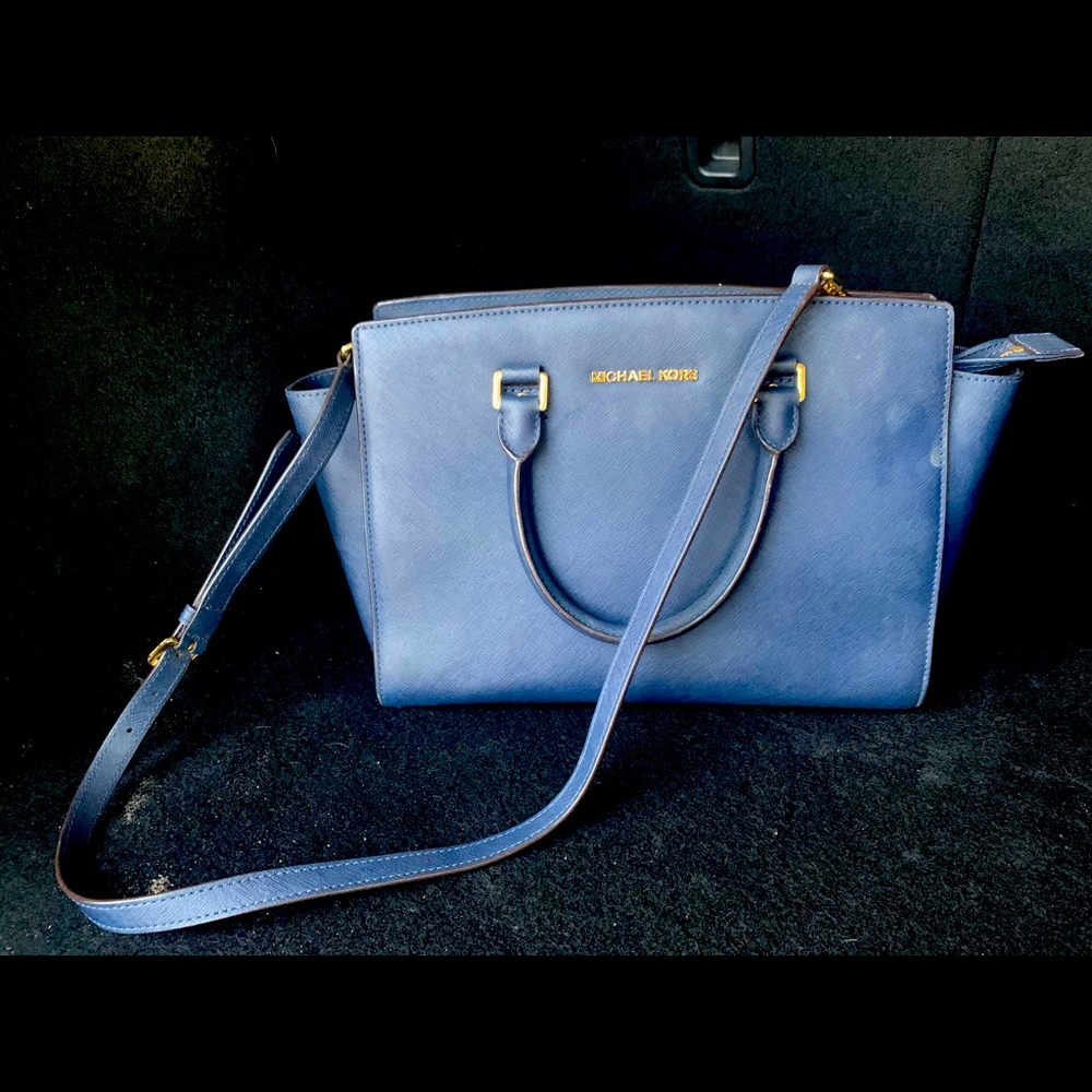 Michael Kors Selma Leather Zip Top Satchel